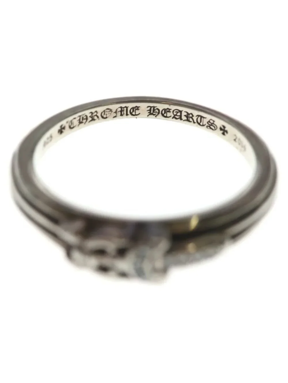 Chrome Hearts Baby P D Classic Dagger Pave Diamond Silver Ring
